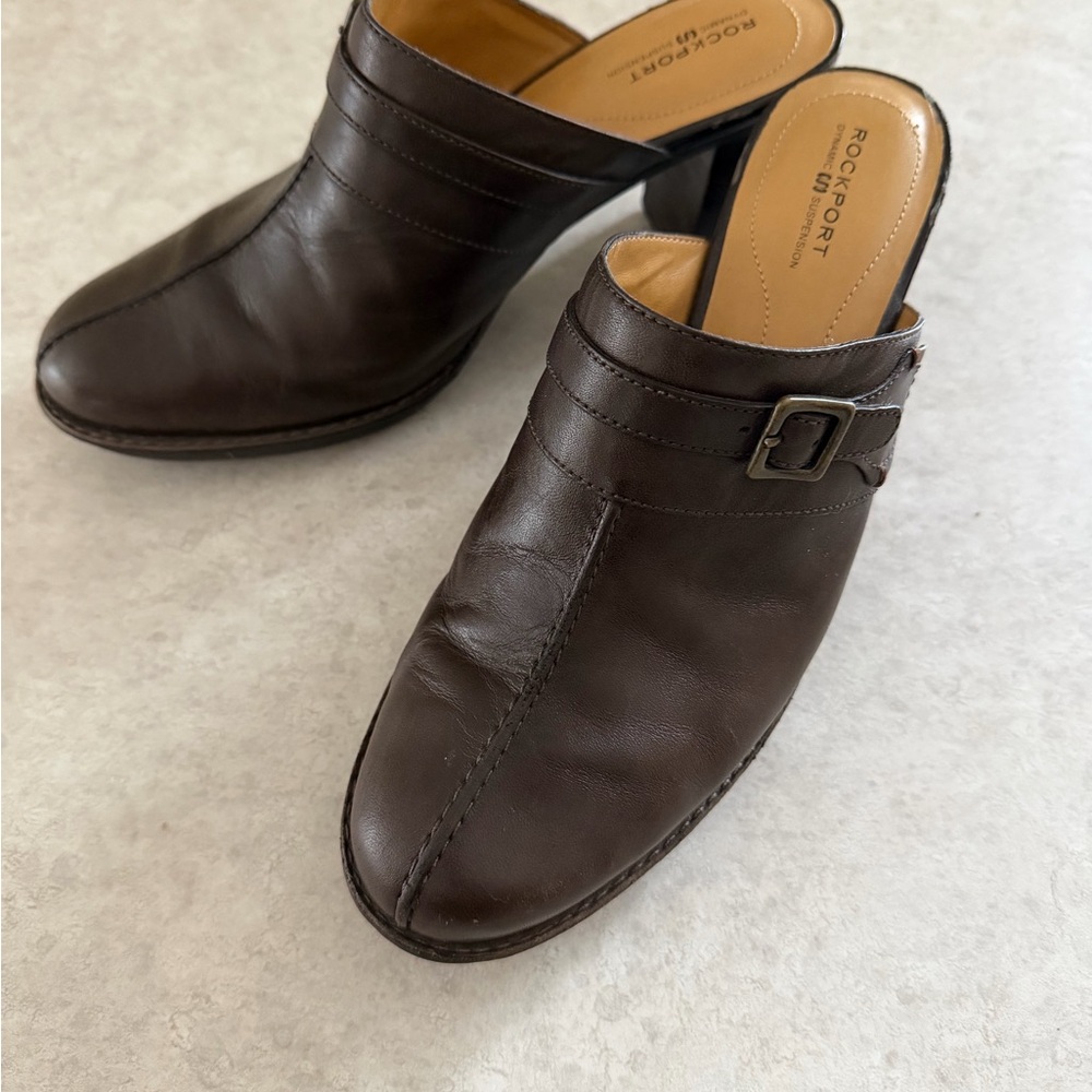 Rockport Women's Brown Leather Mules
